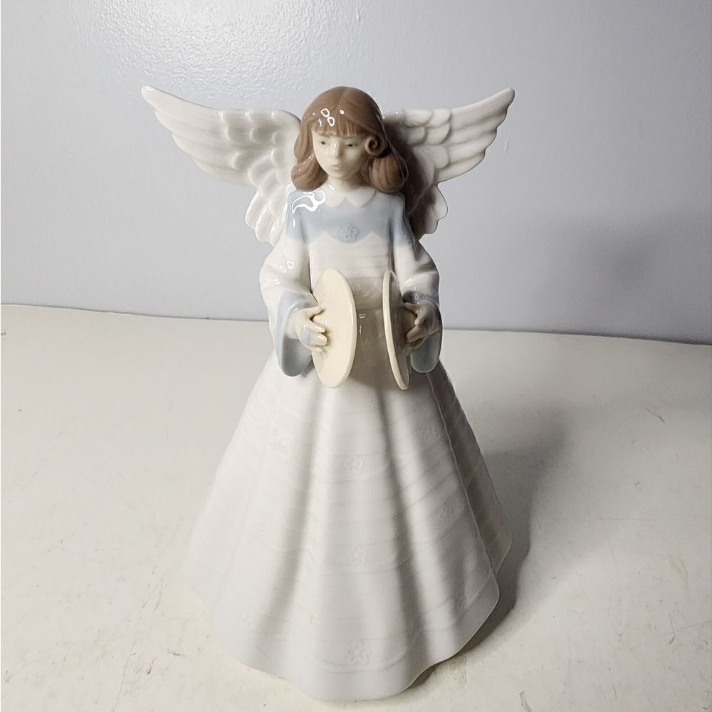 Lladro Angelic Cymbalist Tree Topper Angel Navidad Platillos Box 05876 vintage